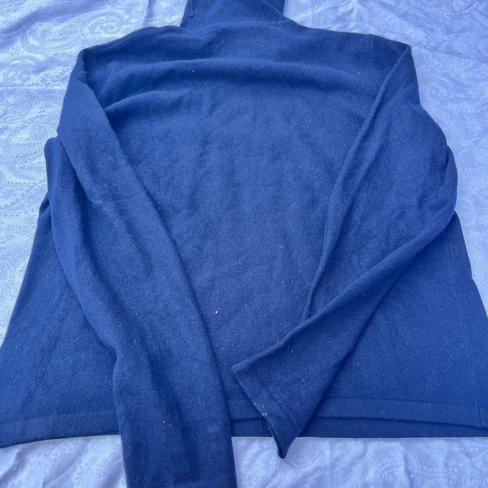 Vintage Ralph Lauren Crest Turtleneck Wool Cashmere Angora Sweater Gray pm - Picture 4 of 5